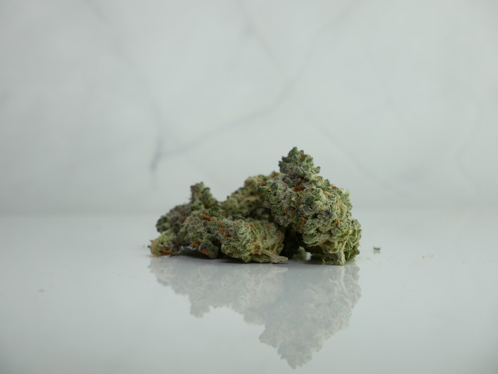 green kush on white surface