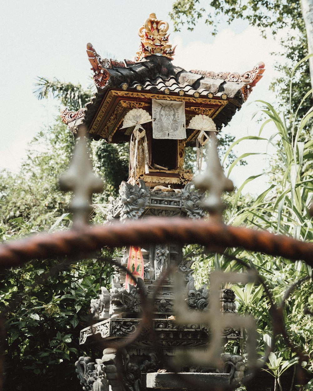 brown and black concrete temple