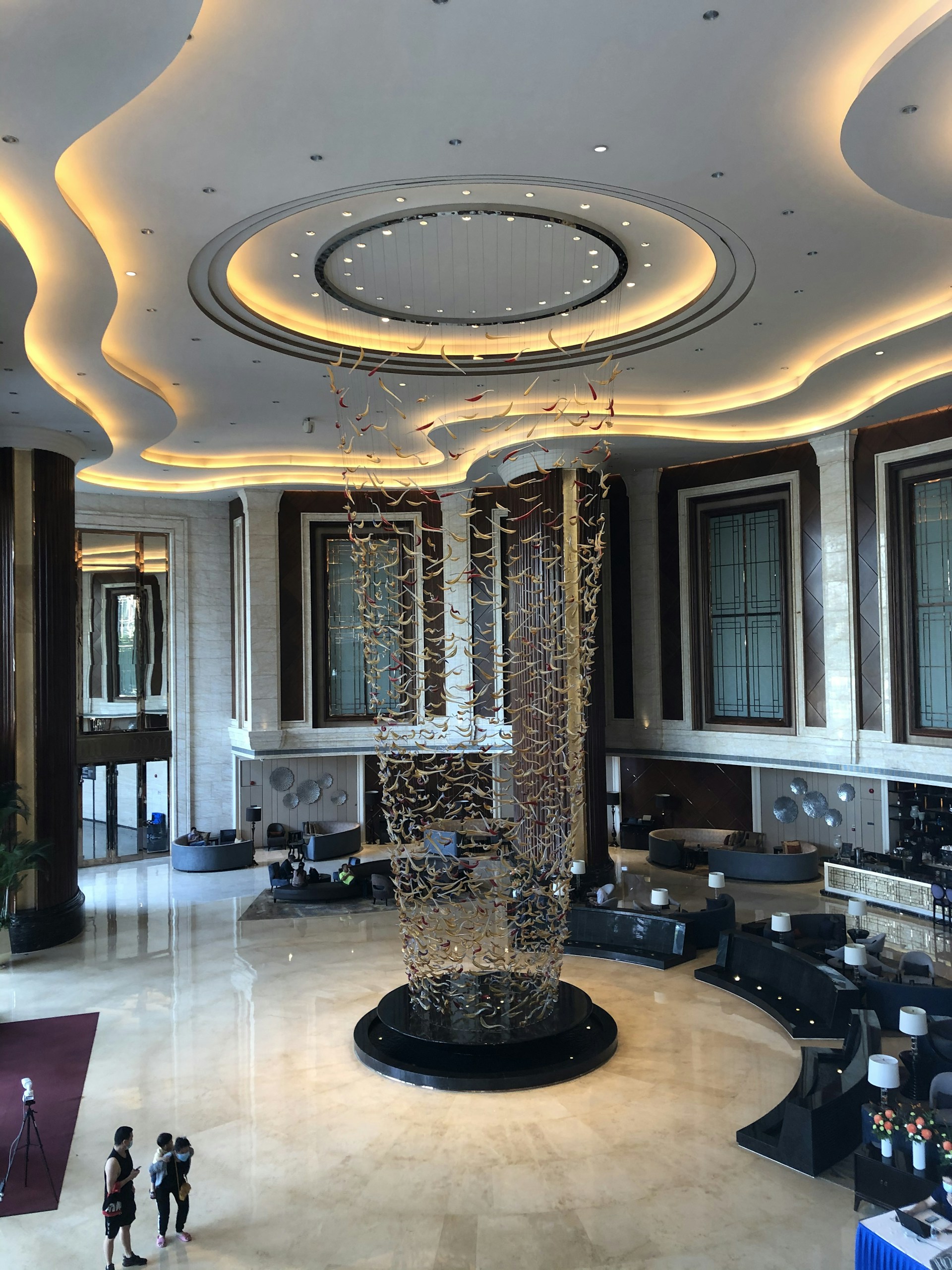 A sophisticated commercial lobby featuring custom woodwork and gypsum ceilings, reflecting monolith's craftsmanship and attention to detail.