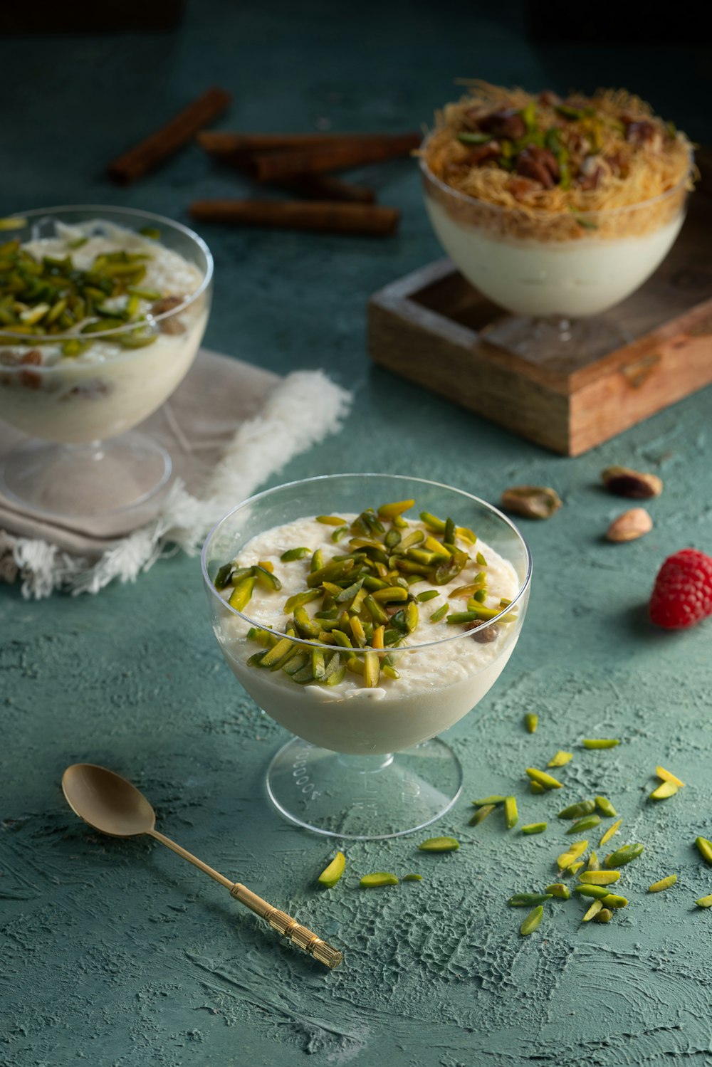 white ceramic bowl with white cream and strawberry