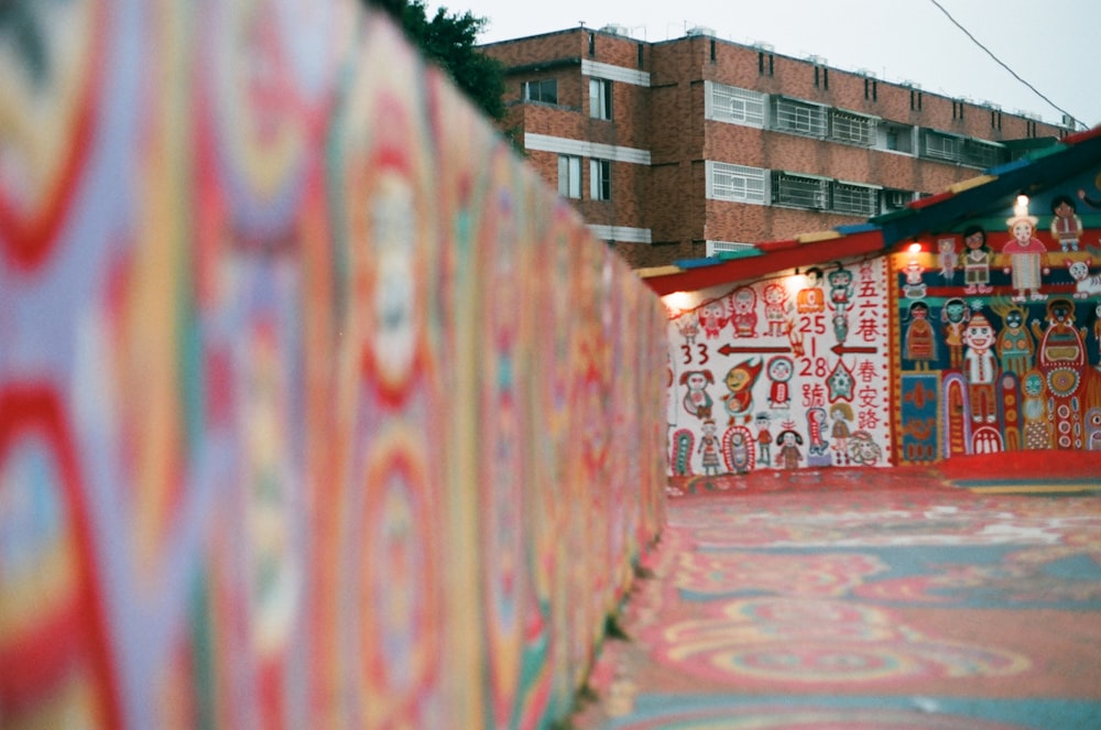 red and white concrete wall