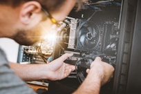 Person working on computer case
