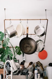 black frying pan on stove