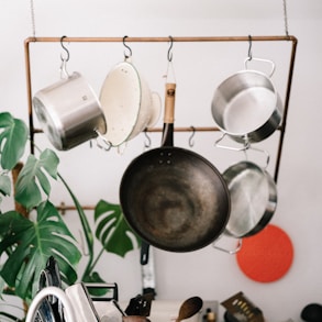 black frying pan on stove