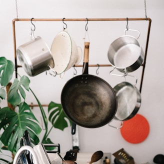 black frying pan on stove