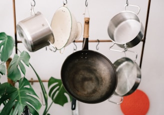 black frying pan on stove