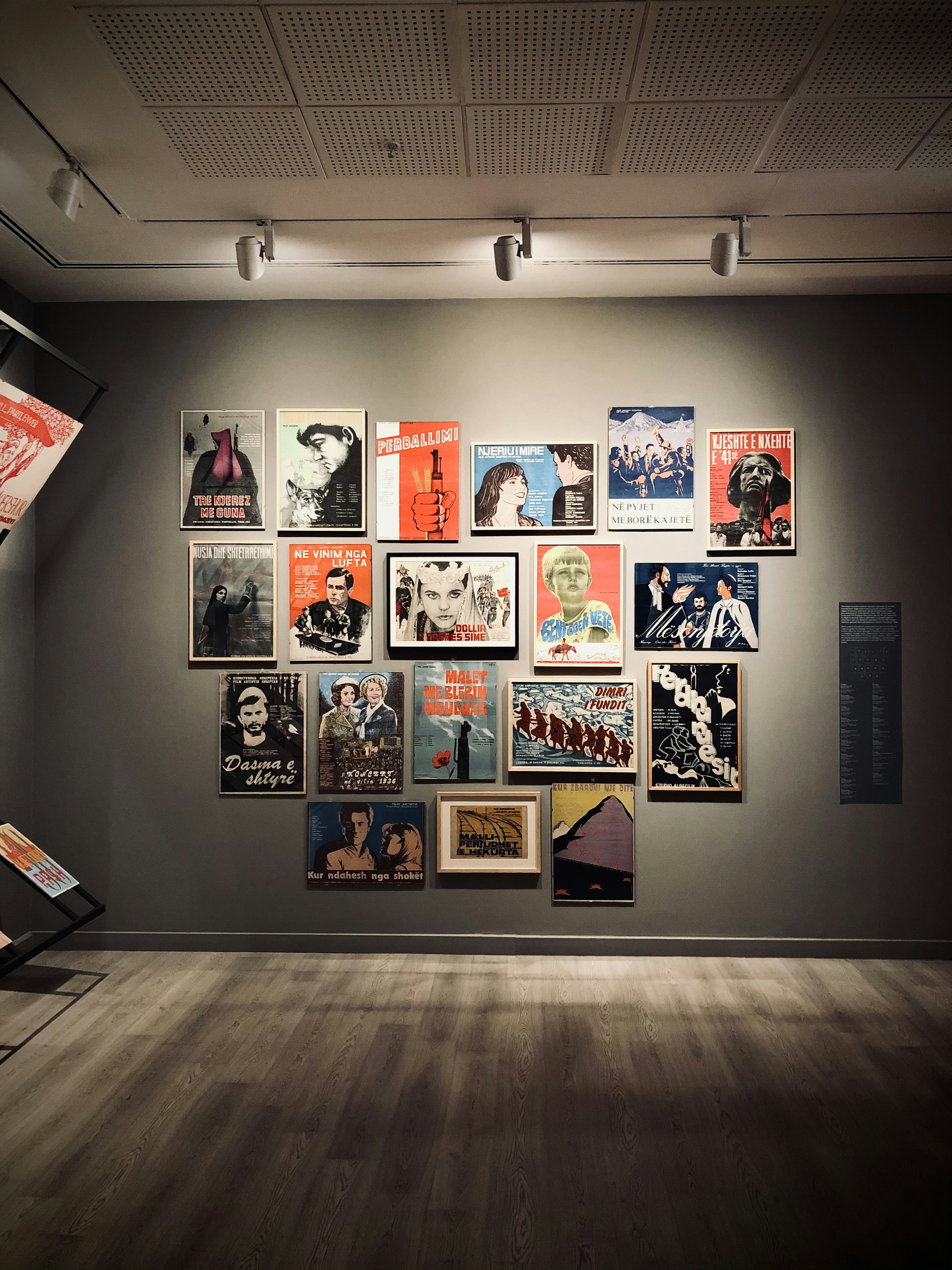 black wooden table with assorted photos