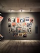 Gallery wall showcasing various interior products like gypsum, wallpaper, and marmer board.