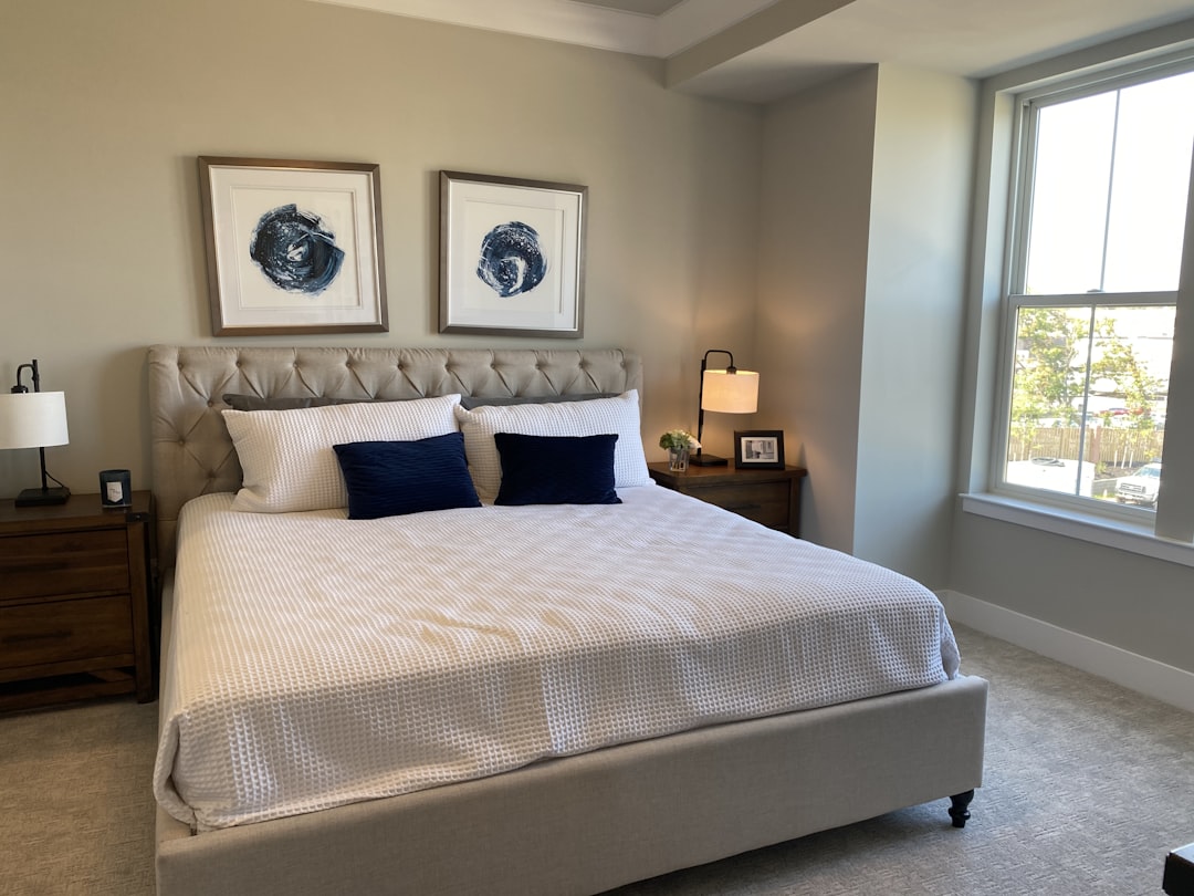 white and brown bed linen,