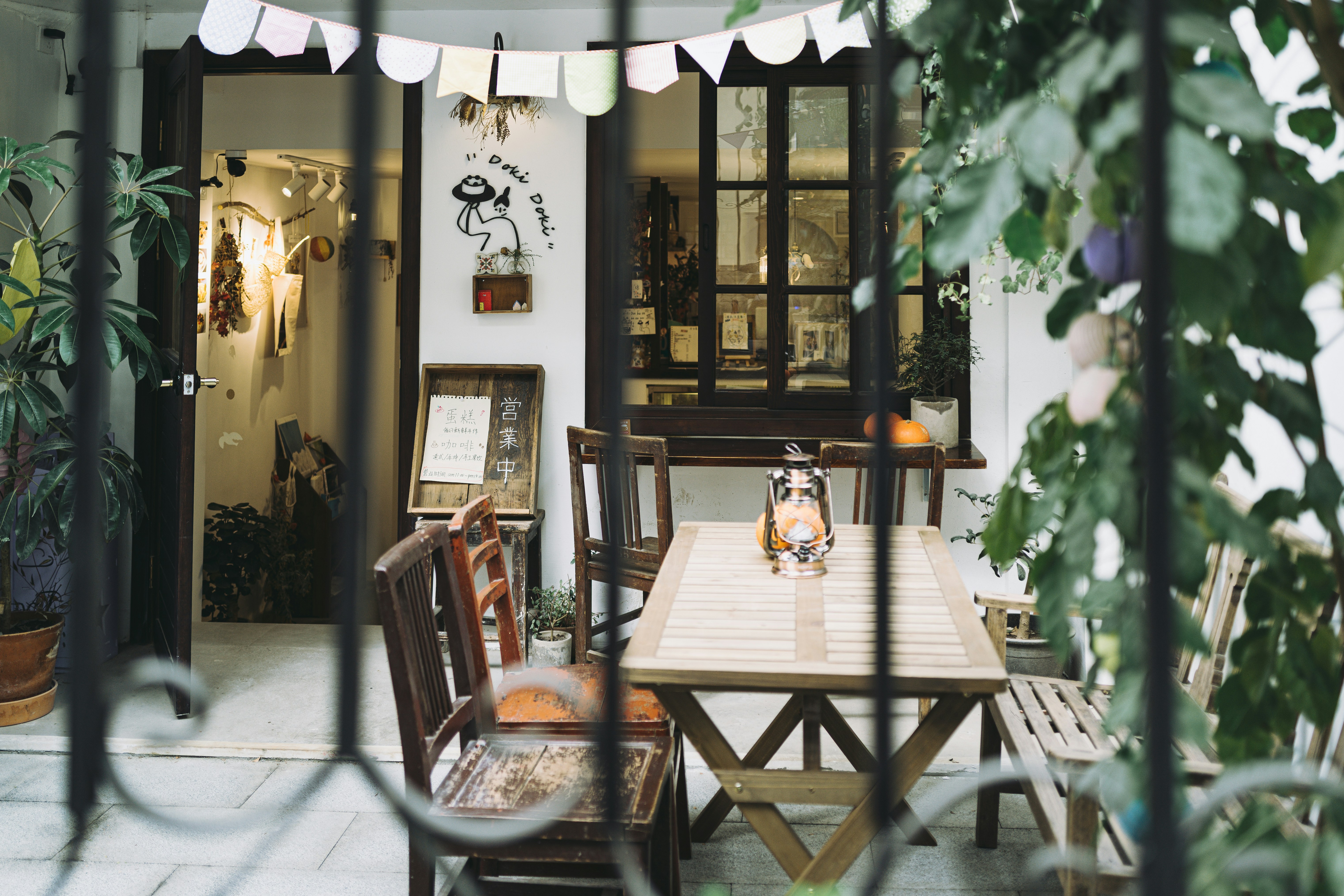 brown wooden table with chairs