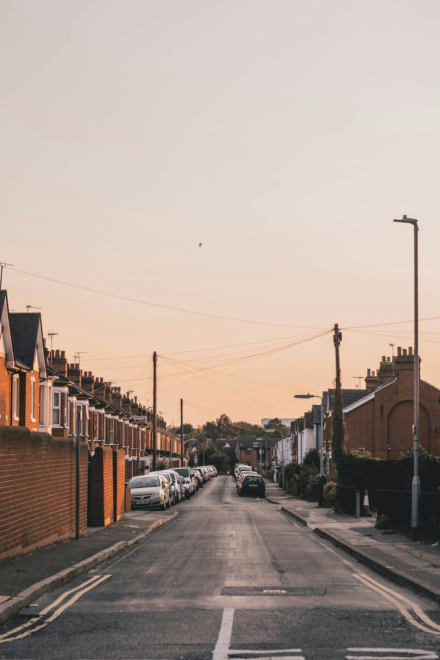Residential street in Wembley, London with traditional UK houses