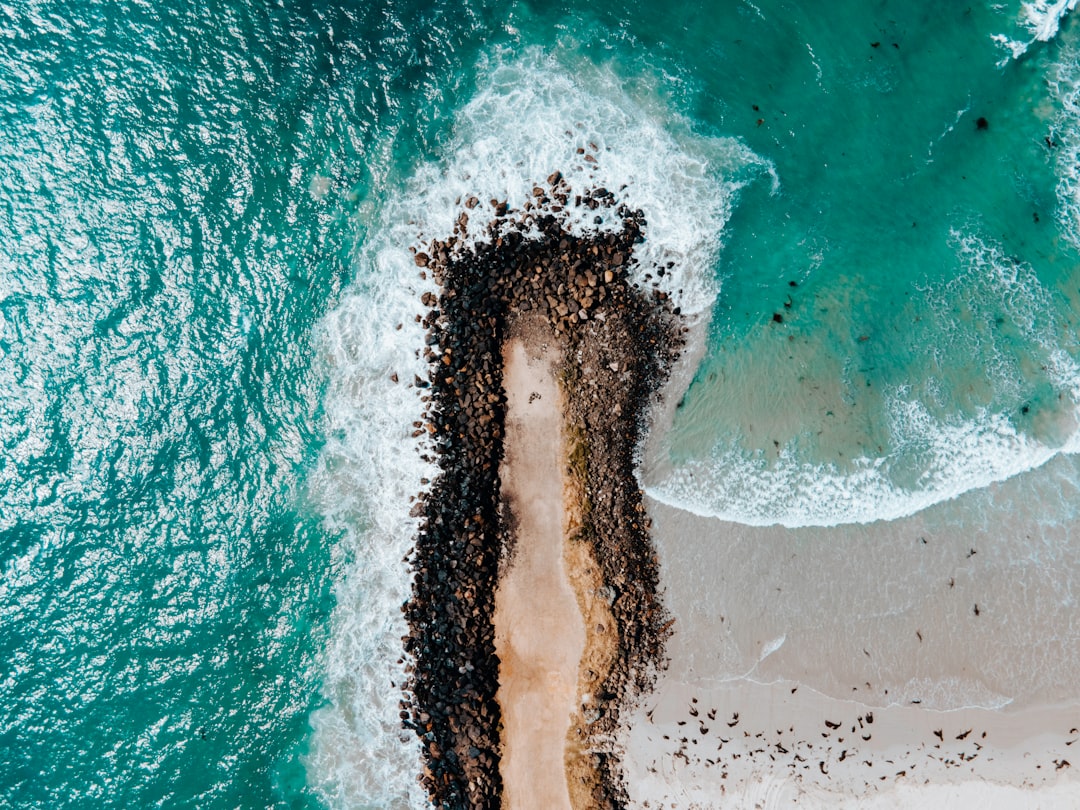 aerial view of sea waves