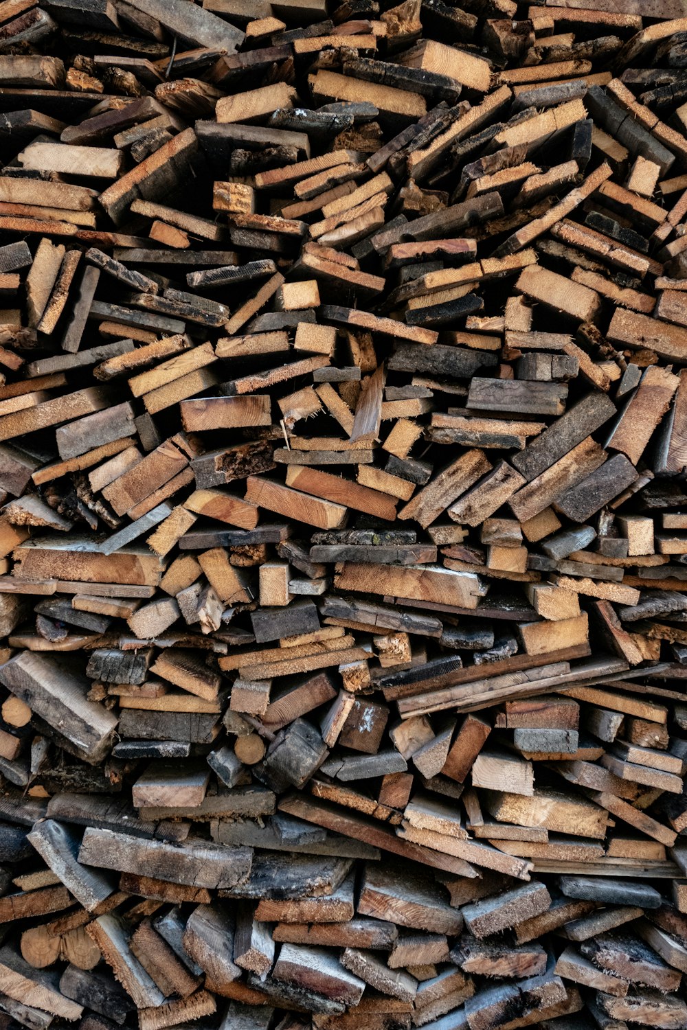 brown and black firewood lot