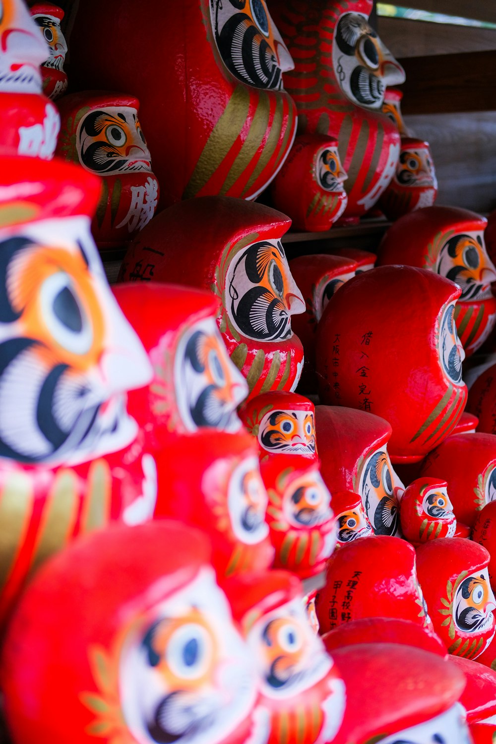 red and white ceramic skull figurine