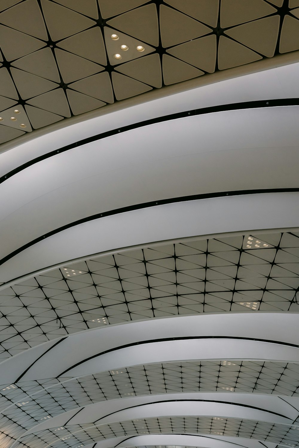 white and black ceiling tiles