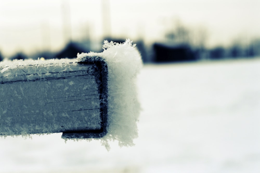 black rectangular box on white snow