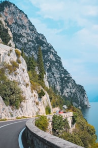 white and red house on top of mountain