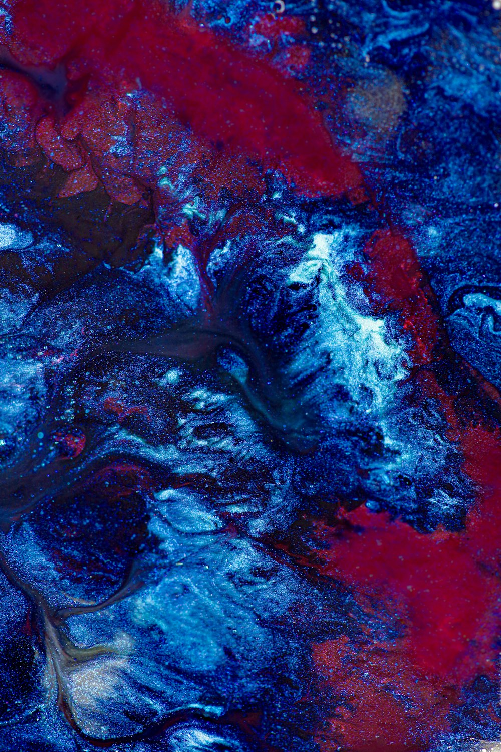 red and blue abstract painting