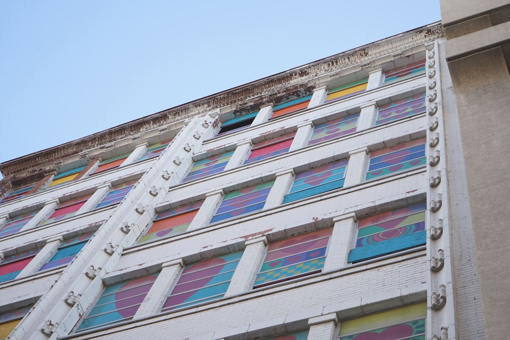 blue and white concrete building