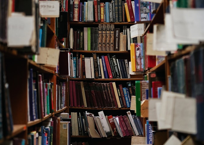 books on brown wooden shelf