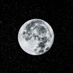 full moon on black background
