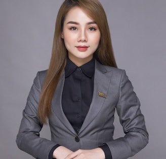 woman in black suit jacket