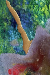 blue and brown abstract painting