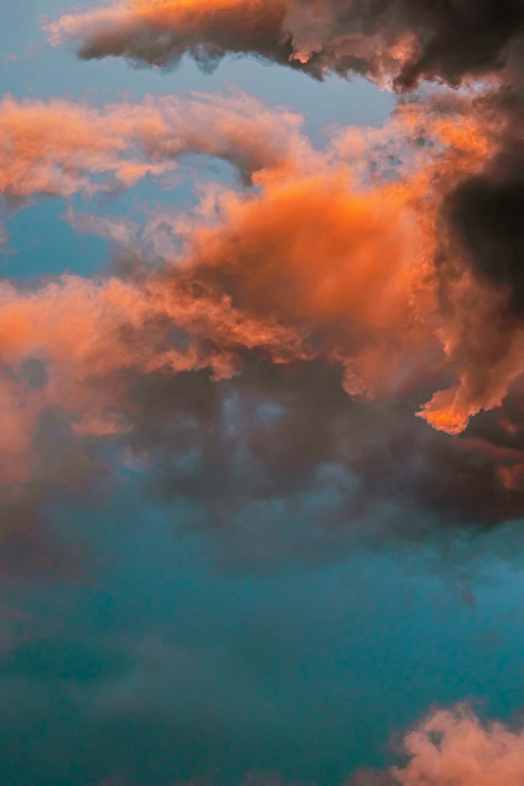 orange and blue cloudy sky