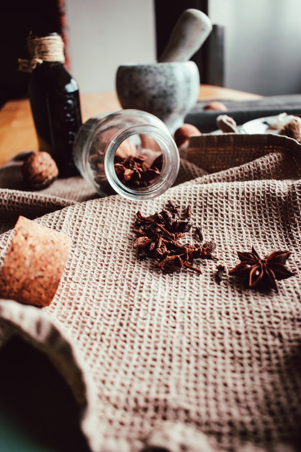 brown coffee beans on clear glass jar