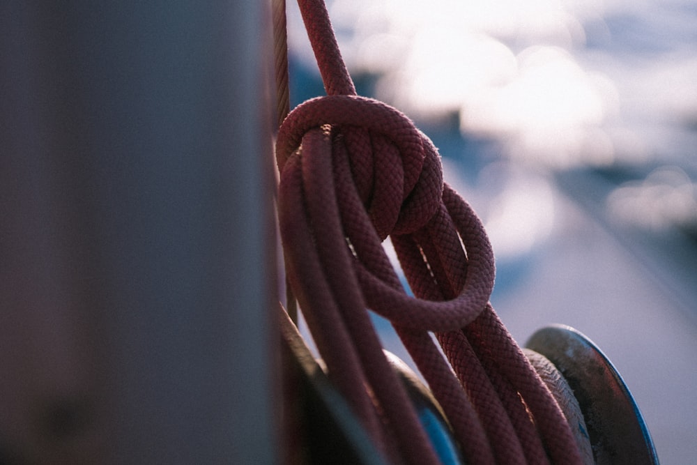 brown rope in close up photography