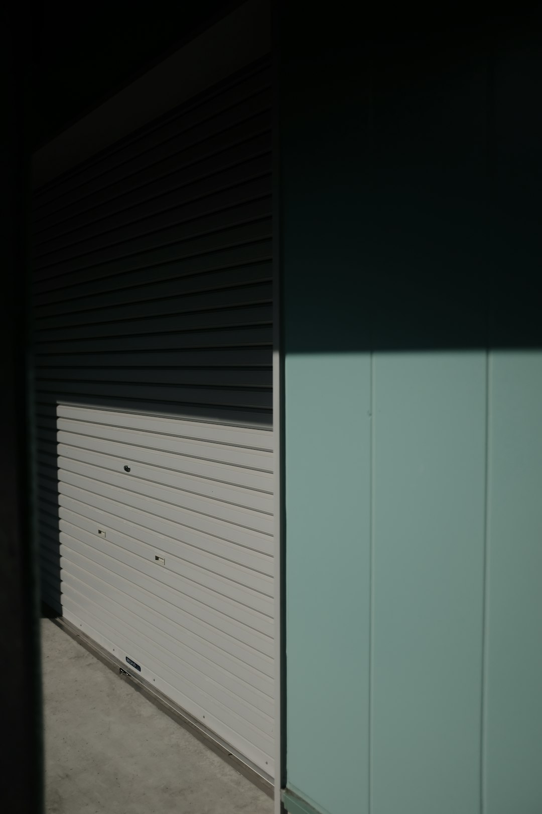 white wooden garage door closed
