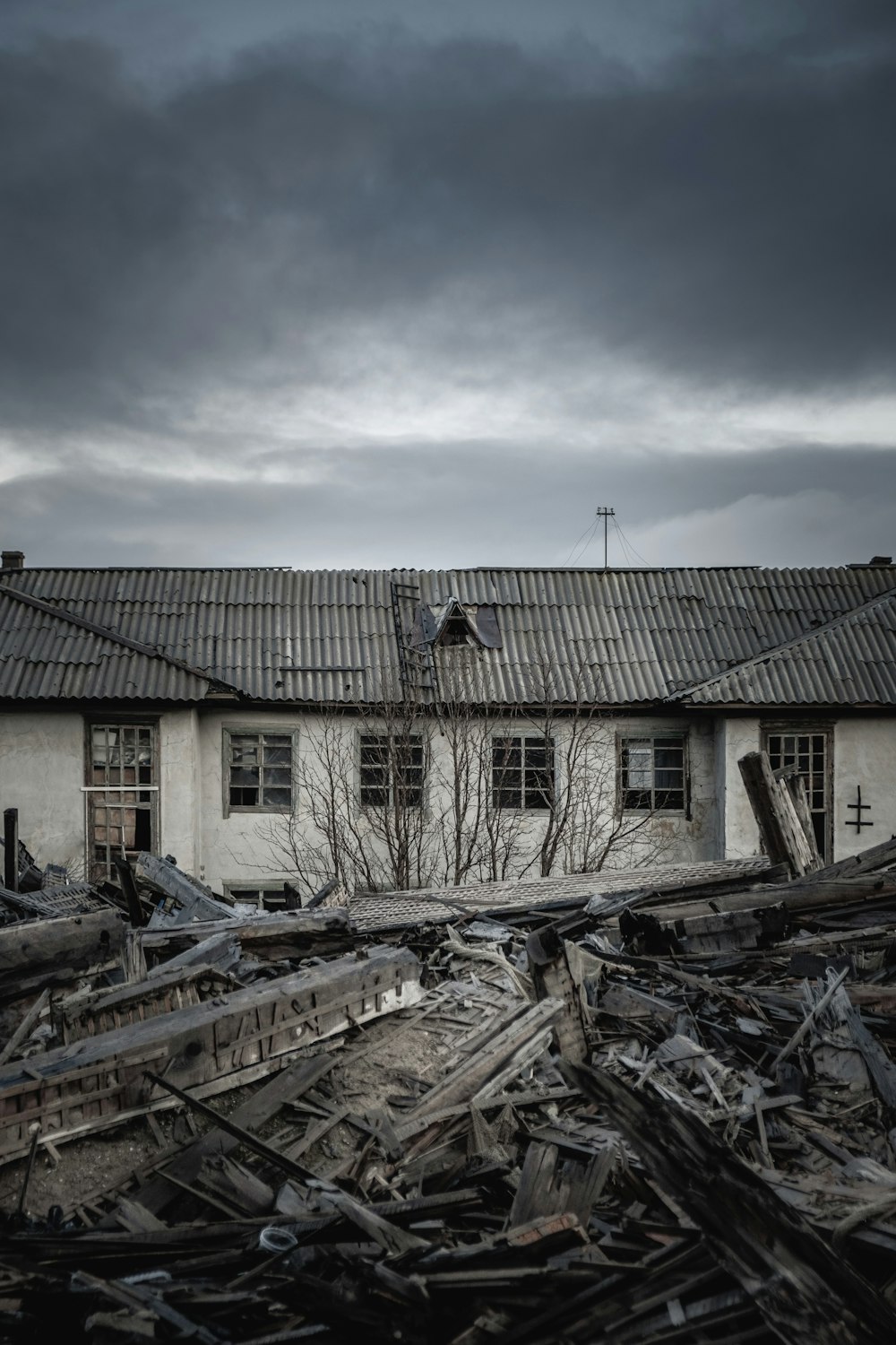 brown brick building under gray sky