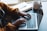 person using black and silver laptop computer