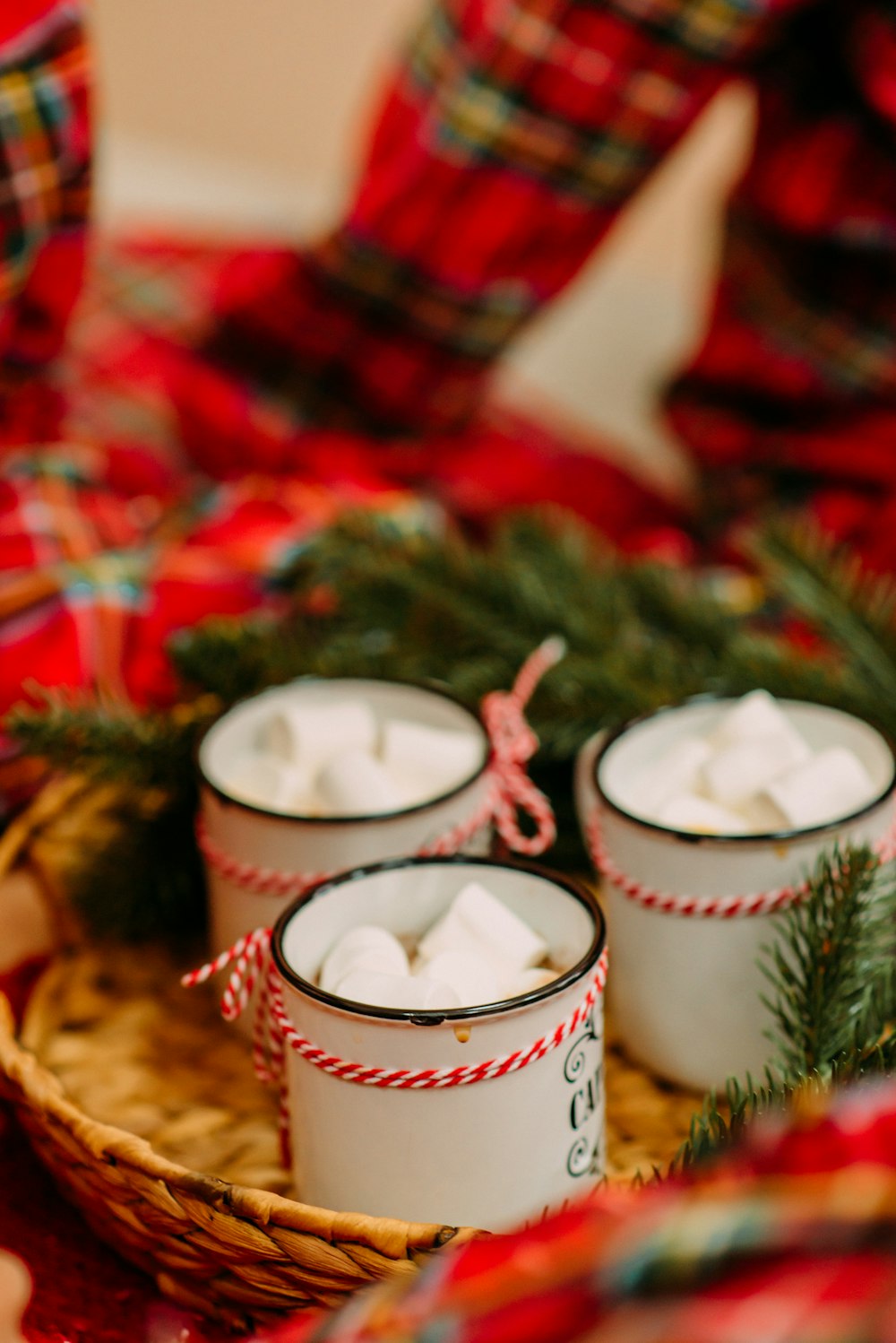 white and red candle holder