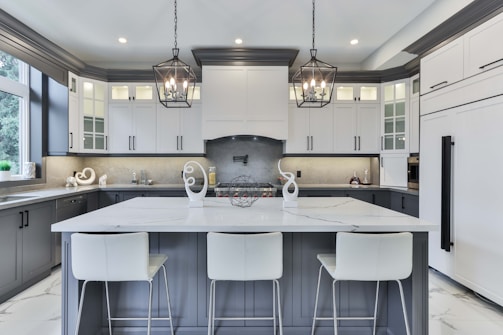 white and silver kitchen sink