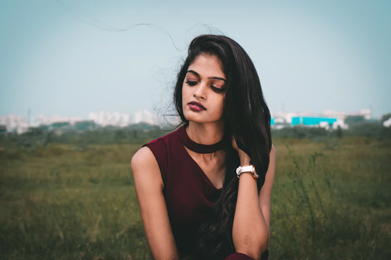 Confident Indian sugar momma enjoying the outdoors