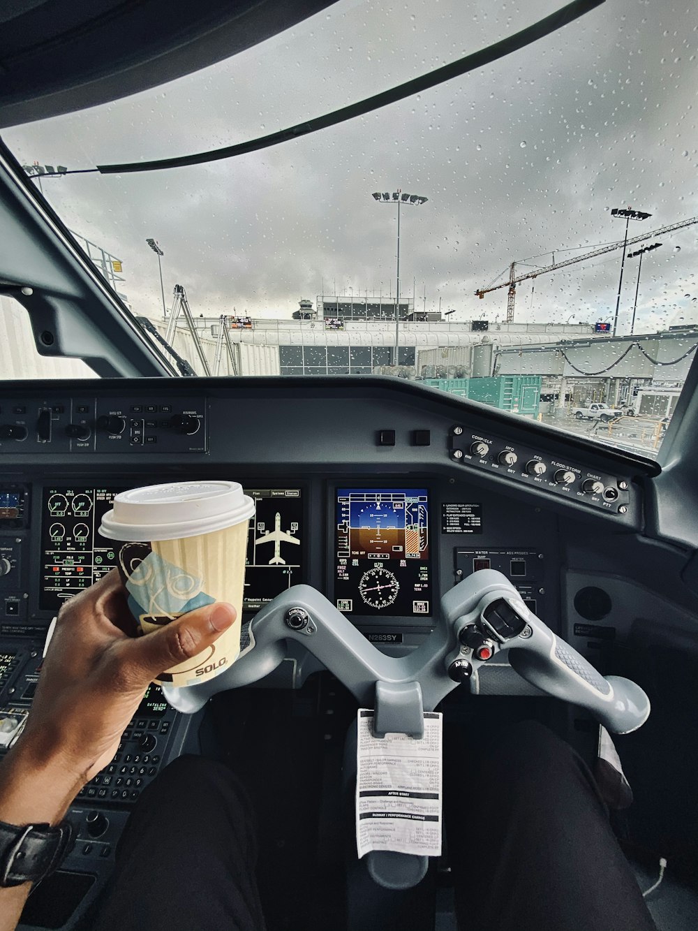 person holding white disposable cup