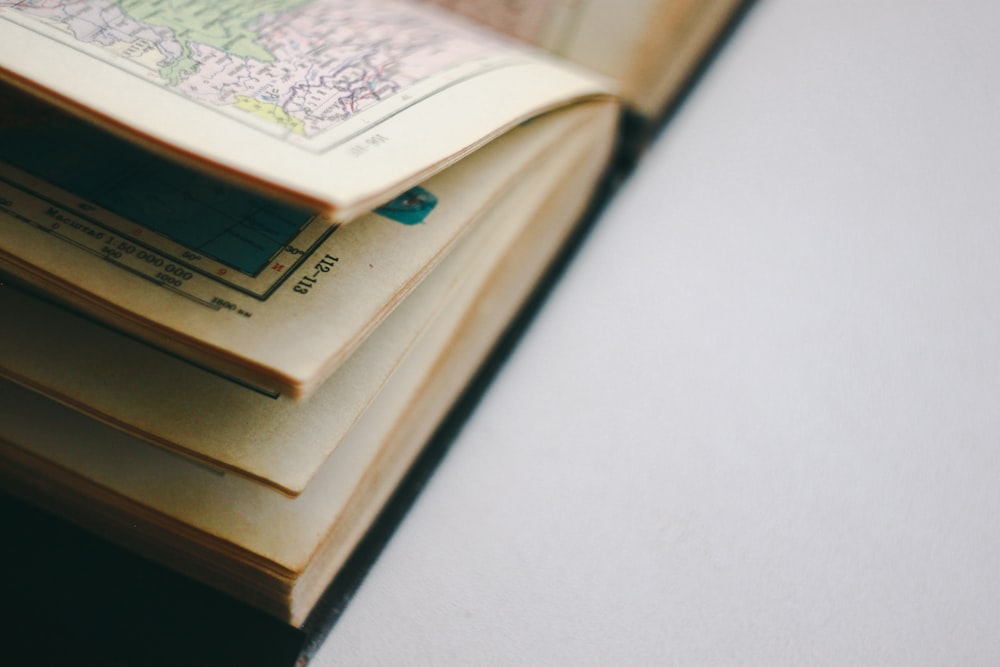 white book on white table