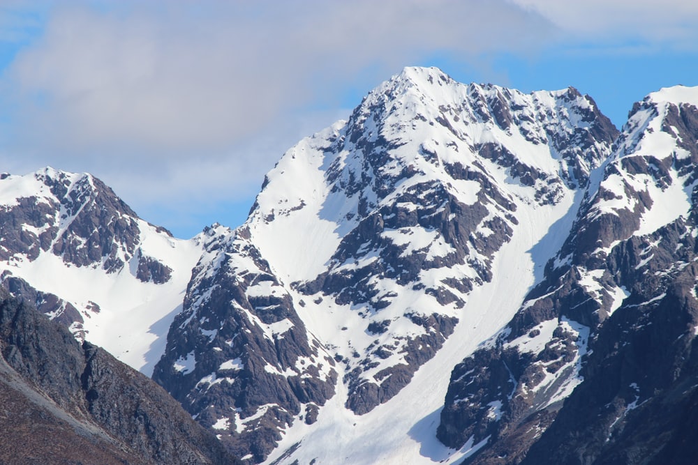 snow covered mountain during daytime