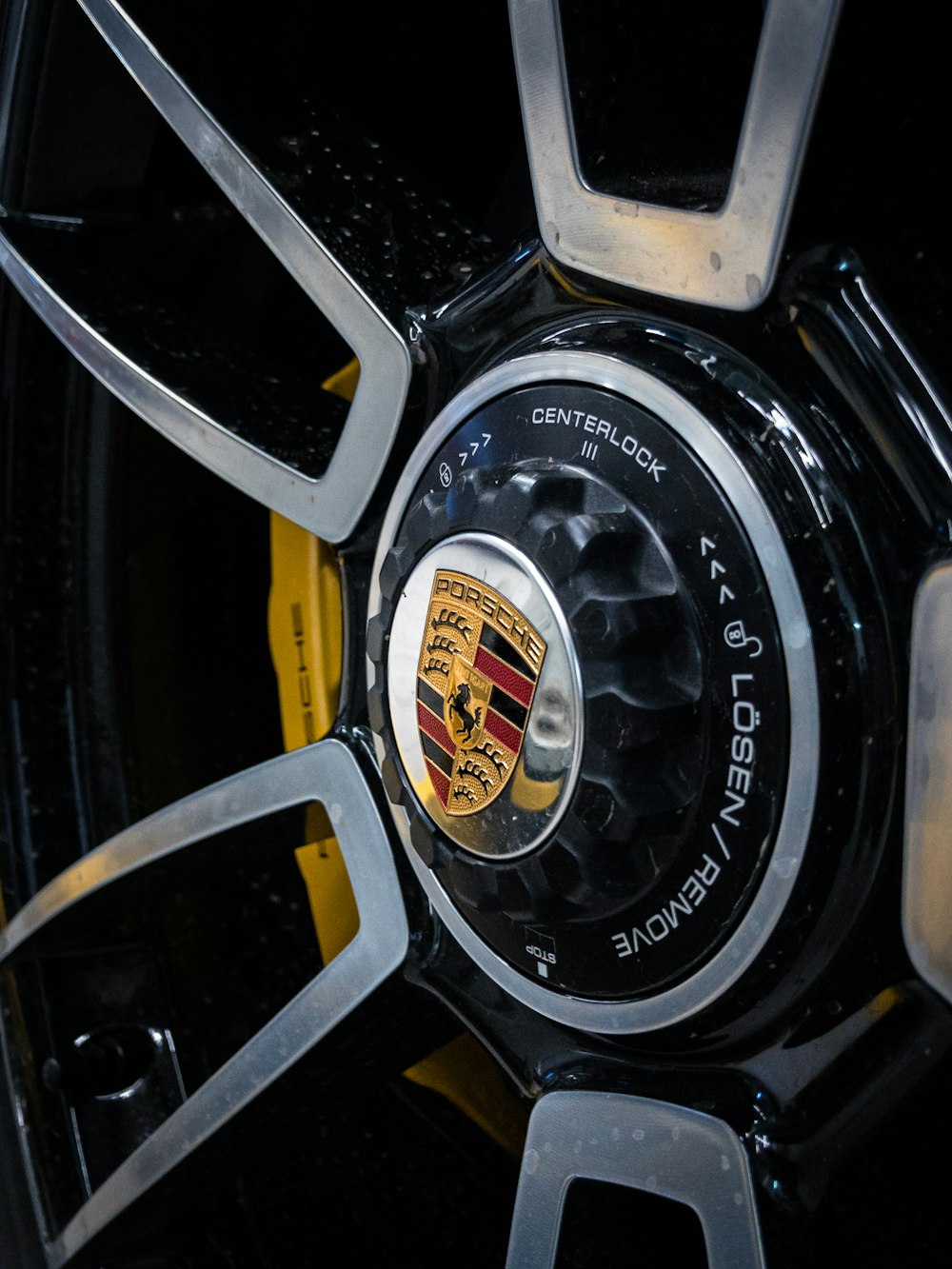 a close up of a wheel on a car