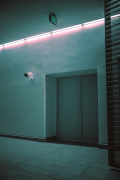 white wooden door closed in room
