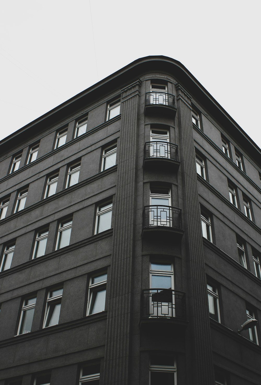 black and white concrete building