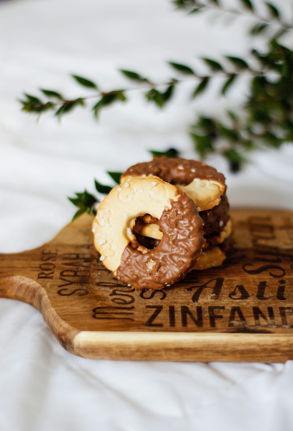 brown wooden heart shaped cookie