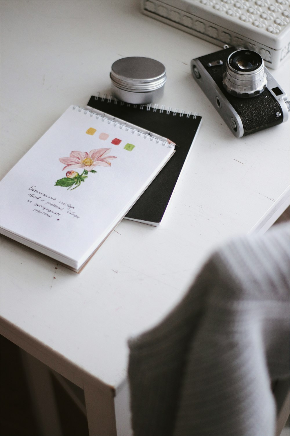 white book on white table