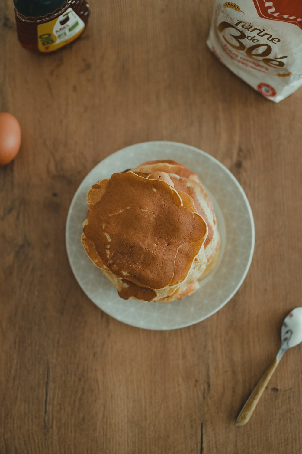 brown pastry on white ceramic plate