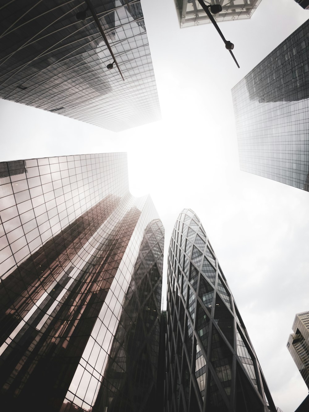 low angle photography of high rise buildings