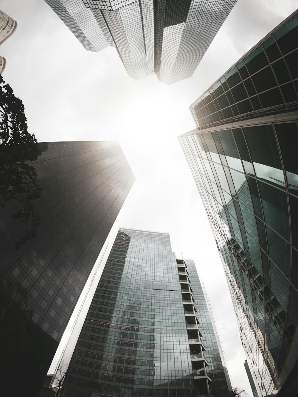 low angle photography of high rise building