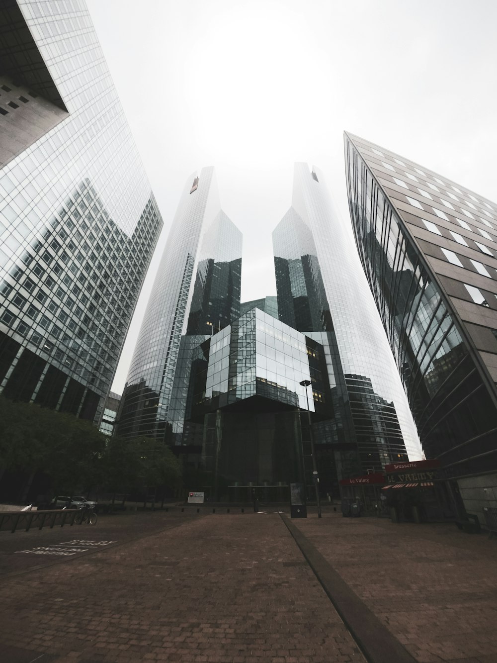 white and black concrete building