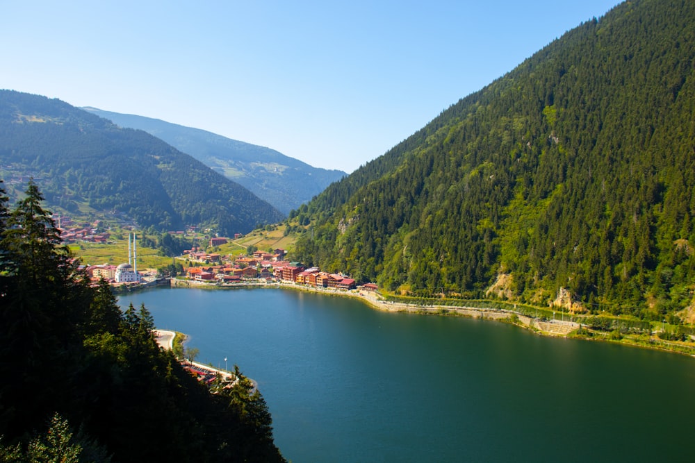 green mountains near body of water during daytime