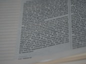 A close-up image of a page from a book, showing text in a serif font with uniform spacing and alignment. The text appears to be in English and covers multiple lines on both pages.